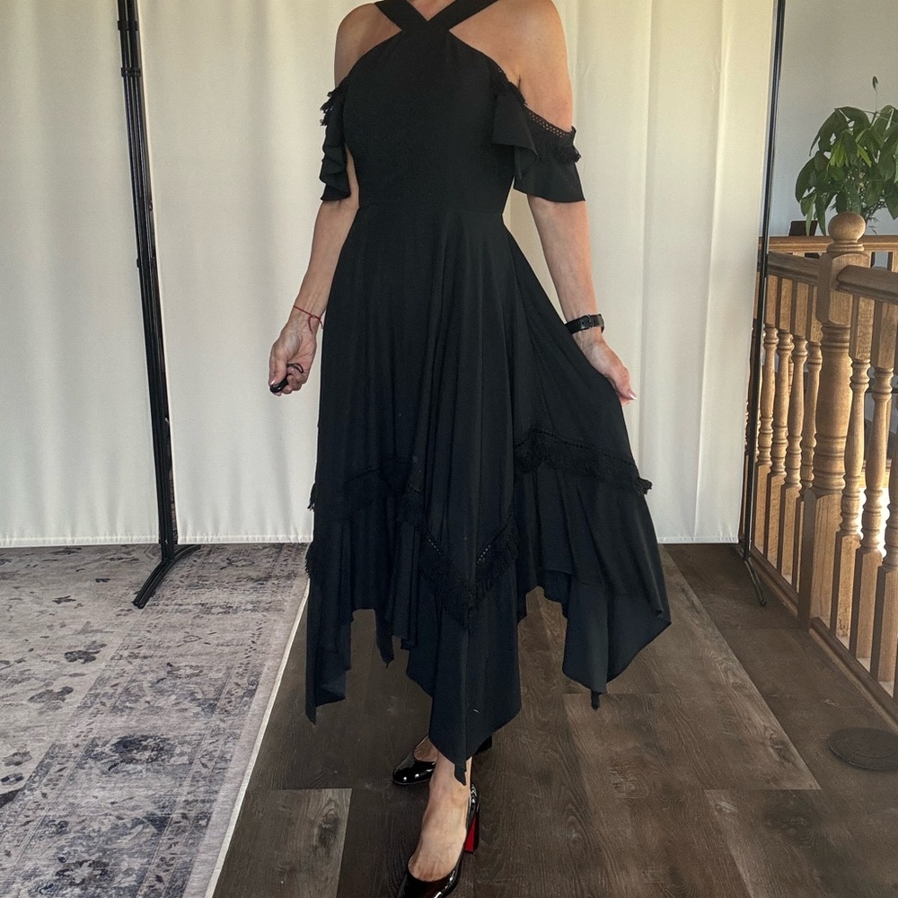 BCBG black elegant Off-Shoulder Dress